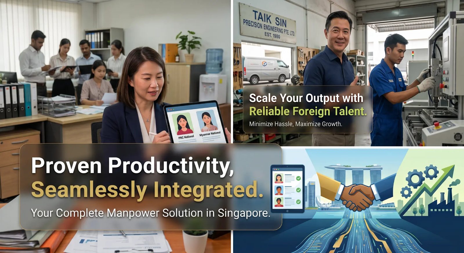 Recruitment team and manufacturing workforce in Singapore