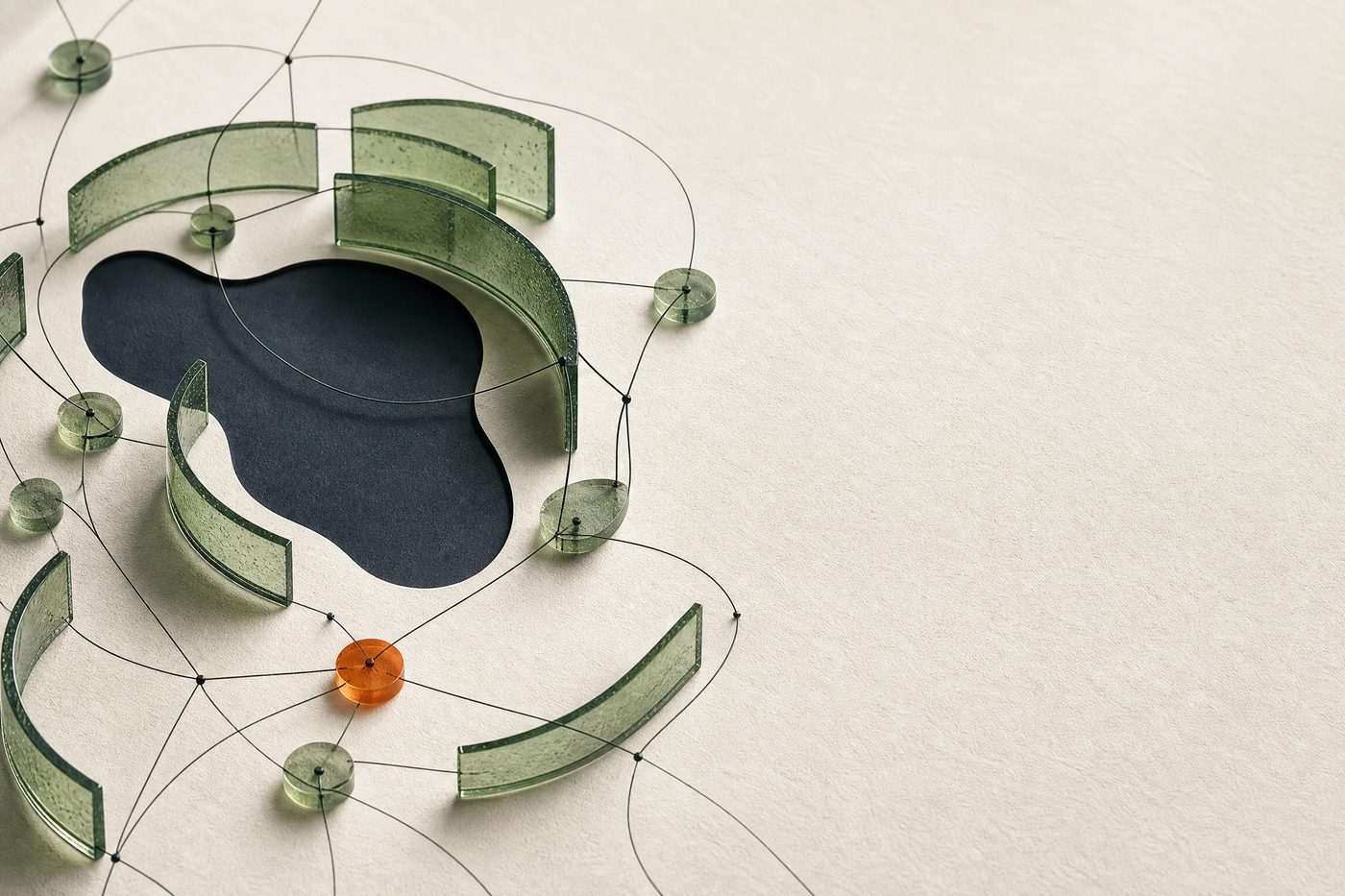 Abstract moss-green network forms